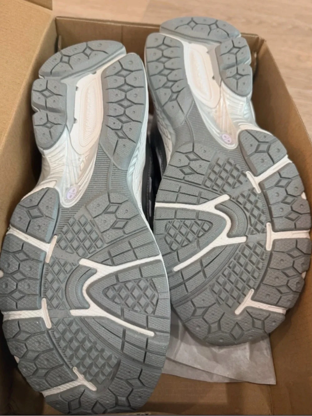 New Balance Grey and Light Purple Athletic Sneakers